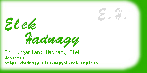 elek hadnagy business card